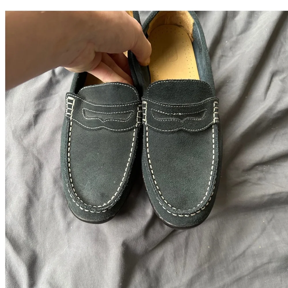 FootJoy Club Casuals Mens Navy Blue Suede Penny Loafers Shoes 79007 Size 9.5 M